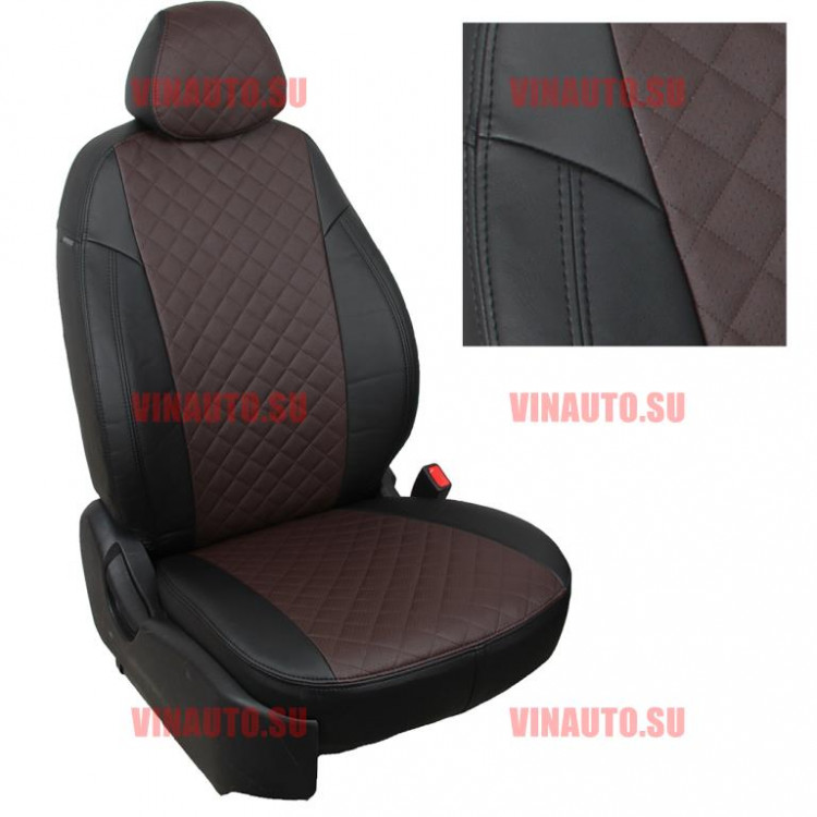 Авточехлы SKODA-Octavia-A-7 Ambiente (без зад. подлокотника) (Ромб) чер+шоколад Авточехлы SKODA-Octavia-A-7 Ambiente (без зад. подлокотника) (Ромб) чер+шоколад