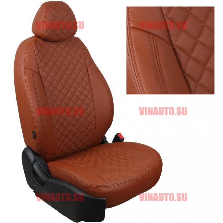 Авточехлы SKODA-Octavia-A-7 Elegance (с задн. подлокотником) (Ромб) корич+коричневый Авточехлы SKODA-Octavia-A-7 Elegance (с задн. подлокотником) (Ромб) корич+коричневый
