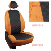 Авточехлы RENAULT-Duster деленное 40\60 с 2015- \Terrano с 2017- (Ромб) оранж+чер