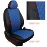 Авточехлы NISSAN-Almera III (G15) деленная 40\60 с 2012- (Ромб) чер+синий