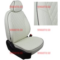 Авточехлы FORD-Fiesta с 2008 (Ромб) бел+бел Авточехлы FORD-Fiesta с 2008 (Ромб) бел+бел