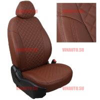 Авточехлы SKODA-Rapid 40\60 с 14-\VW Polo c 20- (без заднего подлокотника) (Ромб) тем.коричневый