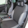 Авточехлы SKODA-Octavia-A-7 Ambiente (без зад. подлокотника) (Ромб) сер+чер