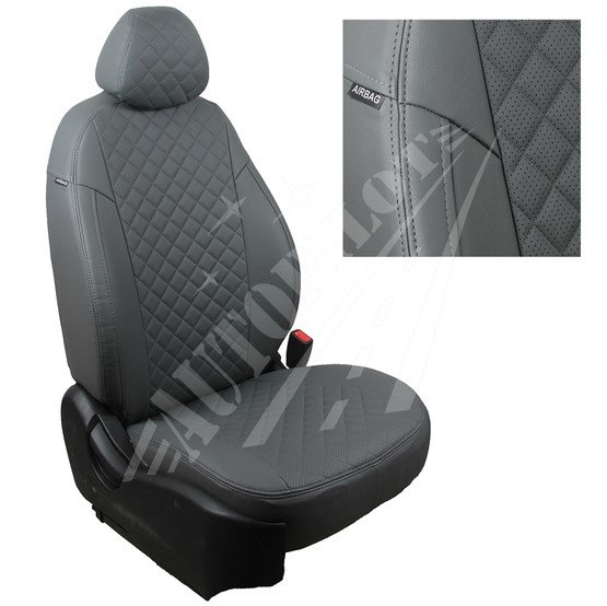 Авточехлы MITSUBISHI- Outlander III с 2012 (Ромб) сер+сер