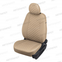 Авточехлы NISSAN-Qashqai 2007-2014 (Ромб) беж+беж