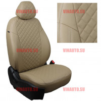 Авточехлы SKODA-Octavia-A-7 Ambiente (без зад. подлокотника) (Ромб) тем.беж+тем.беж