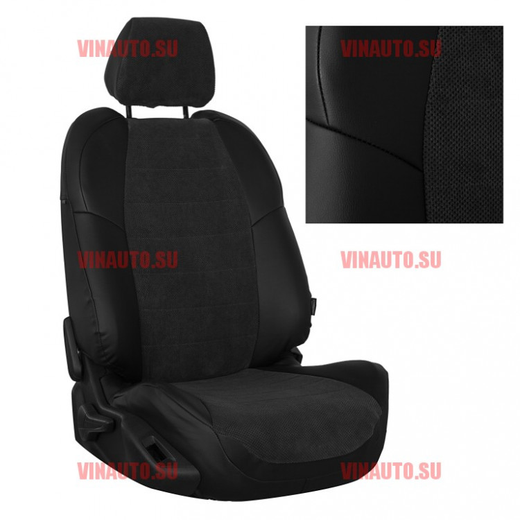 Авточехлы HYUNDAI-Solaris I hb/KIA-Rio III hb 2010-2017 (Велюр) чер+чер Авточехлы HYUNDAI-Solaris I hb/KIA-Rio III hb 2010-2017 (Велюр) чер+чер