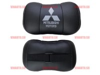 Автомобильные подушки для шеи MITSUBISHI серая вышивка (Аригон) чер+чер Автомобильные подушки для шеи MITSUBISHI серая вышивка (Аригон) чер+чер