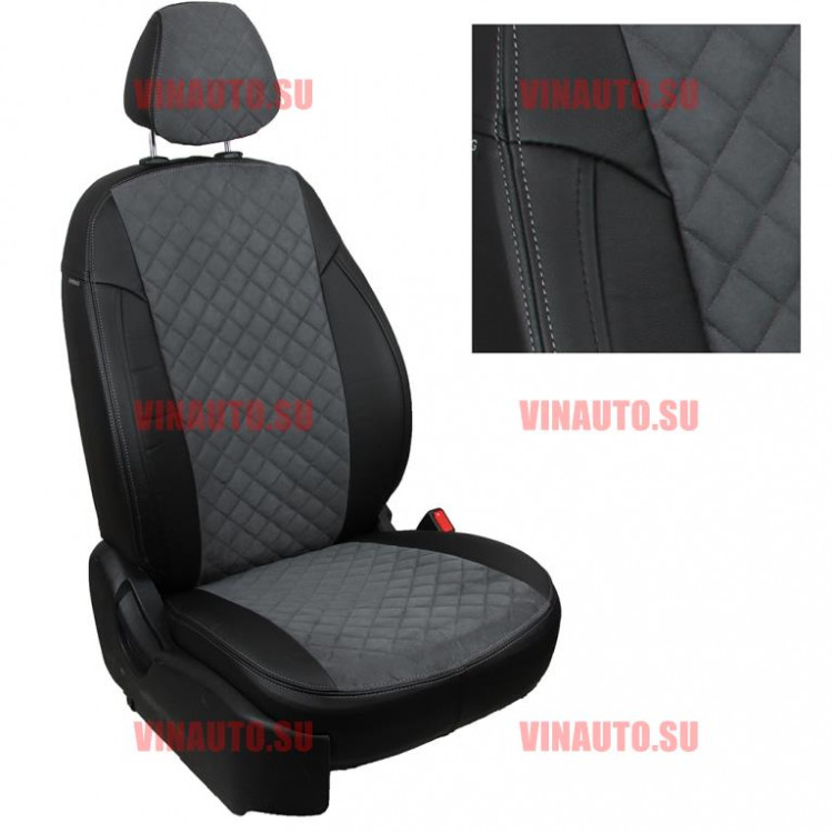 Авточехлы MITSUBISHI- Outlander III с 2012 (Ромб-Алькантара) чер+сер Авточехлы MITSUBISHI- Outlander III с 2012 (Ромб-Алькантара) чер+сер